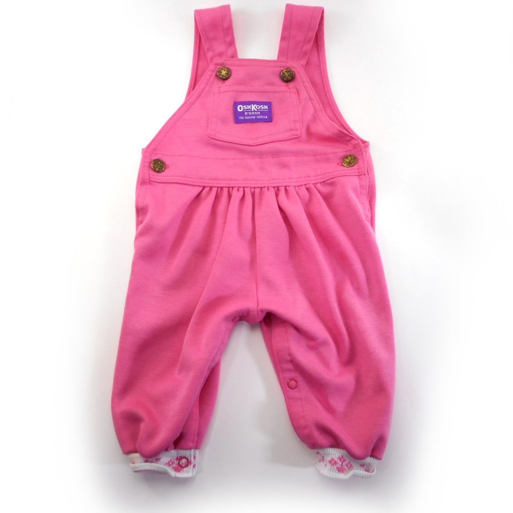 Vintage Oshkosh B'Gosh Overalls 6-9 Mo Vestbak USA Pink